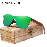KINGSEVEN Rimless Polarized Wood Sunglasses