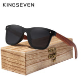 KINGSEVEN Rimless Polarized Wood Sunglasses
